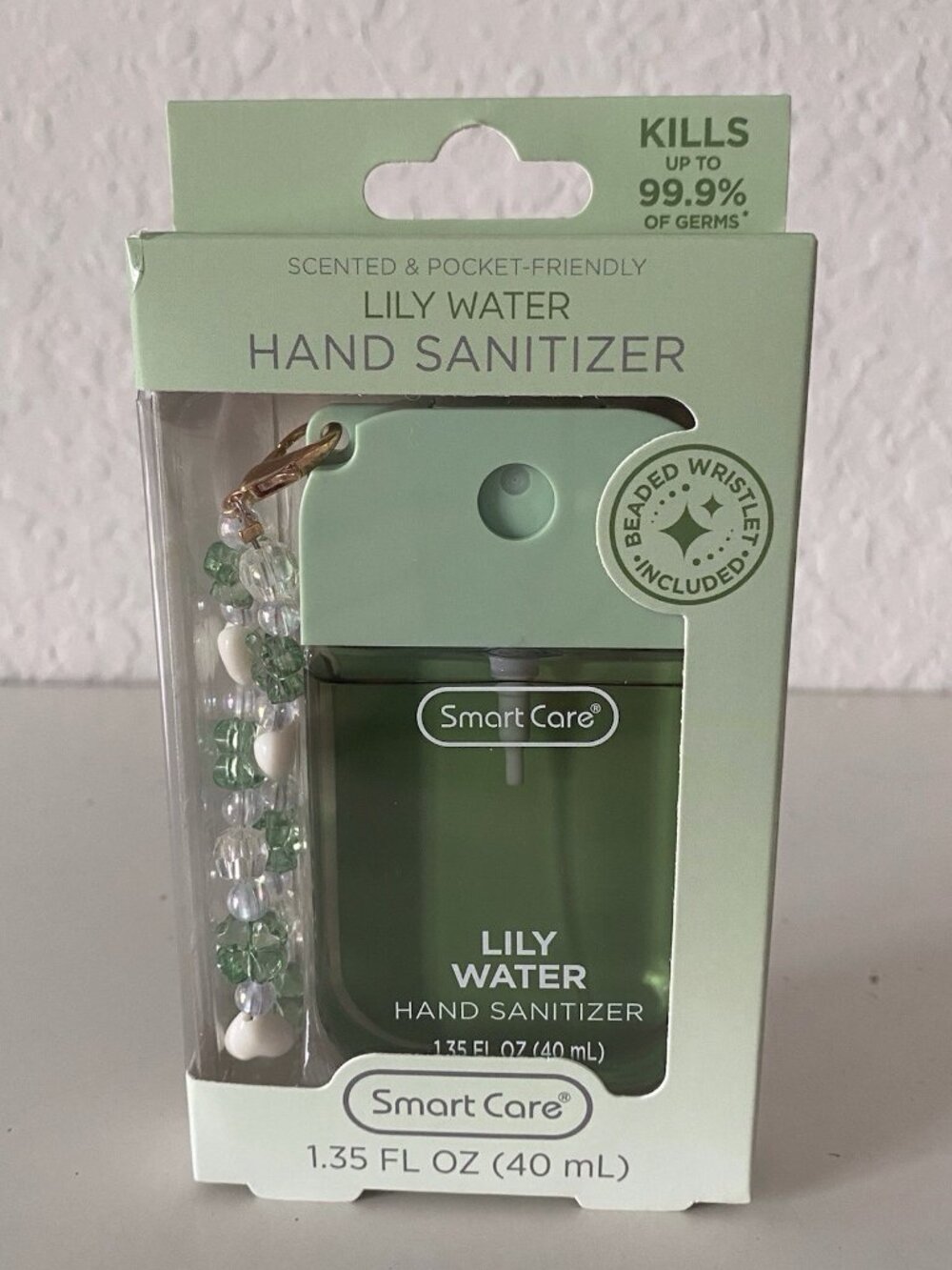Smart Care Scented Hand Sanitizer Spray 1.35 Oz Lily Water W/ Beaded Wristlet